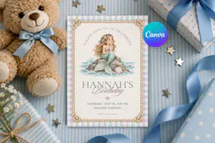 Mermaid Birthday Invitation Canva Template Product Image 1
