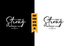 She Is Strong Proverbs Svg, Christian Svg Design Product Image 1