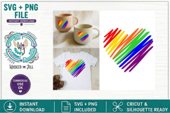HEART SCRIBBLE RAINBOW SVG CRICUT SILHOUETTE CUTTING FILE Product Image 1
