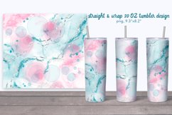 Light pink & cyan tumbler with silver. Abstract Tumbler 20oz Product Image 1