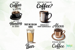Beer And Coffee Themed Kitchen Towel PNG Product Image 1