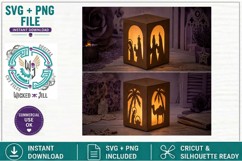 Christmas Nativity 3D Paper Lantern #03 Design #02 Cut File Product Image 1