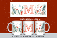 Christmas Mug Customizable Custom Winter Coffee Cup Letter M Product Image 1