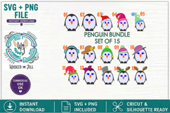 Penguins &amp; Snowmen with Hats SVG Cut File Mega Winter Bundle Product Image 6
