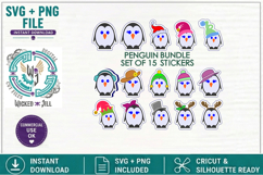 Penguins &amp; Snowmen with Hats SVG Cut File Mega Winter Bundle Product Image 4