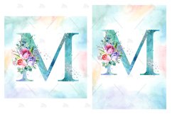 Spring Watercolor Letter. Monogram M. Sublimation Design. Product Image 6