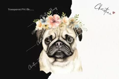 Watercolor Dogs with Flower Crowns Clipart | Watercolor Dog Product Image 2