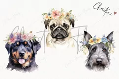 Watercolor Dogs with Flower Crowns Clipart | Watercolor Dog Product Image 3