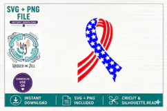 Patriotic Star Stripes Ribbon SVG Cut File UPDATED Product Image 2