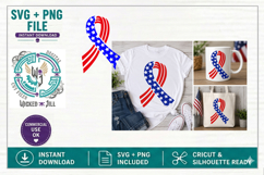 Patriotic Star Stripes Ribbon SVG Cut File UPDATED Product Image 1