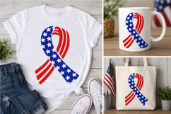 Patriotic Star Stripes Ribbon SVG Cut File UPDATED Product Image 3