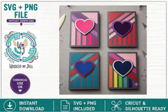 STRIPE HEART CARD FRONTS SVG CRICUT SILHOUETTE CARD MAKING Product Image 6