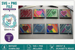 STRIPE HEART CARD VERTICAL #1 FRONTS SVG CRICUT SILHOUETTE Product Image 4