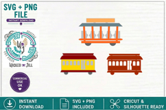 Trolley Set BUNDLE Embellishments SVG Cut File Product Image 2