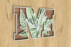 Layered Botanical Alphabet Laser Cut File - Letter M Product Image 2