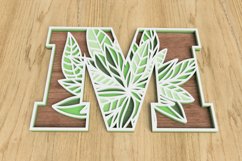 Layered Botanical Alphabet Laser Cut File - Letter M Product Image 3
