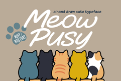 Meow Pusy | Webfont Handwritten Typeface Product Image 1