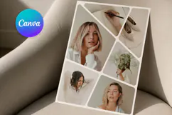 Geometric Segmented Stacked Photo Collage | Editable Canva Product Image 1
