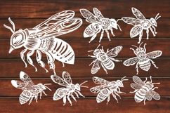 Bee SVG paper Silhouette Cut file Product Image 3