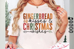 Gingerbread Kisses and Christmas Wishes Svg Design Product Image 1