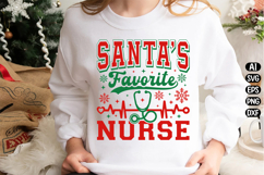 Santa's favorite nurse Svg Design Product Image 2