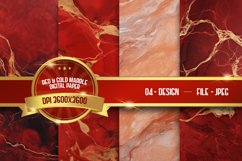 Red And Gold Marble Digital Paper Product Image 1