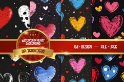 Watercolor Heart Background Digital Paper Product Image 1