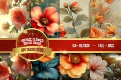 Vintage Flower Digital Paper Product Image 1