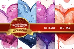 watercolor heart digital paper Product Image 1