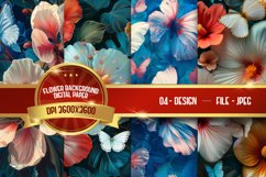 Dark Flower Background Digital Paper Product Image 1