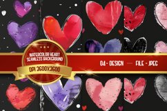 Watercolor Heart Seamless Digital Paper Product Image 1