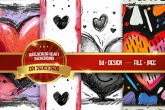 Watercolor Heart Seamless Digital Paper Product Image 1
