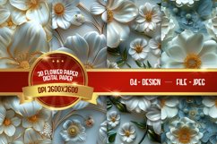 3D Flower Paper Digital Paper Product Image 1