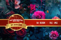 Dark Flower Background Digital Paper Product Image 1