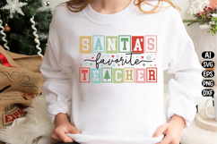 Santa's Favorite Teacher Svg Design Product Image 2