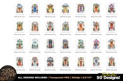 50 Watercolor Christmas Front Door Bundle | Sublimation Product Image 4