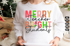 Merry Teacher Bright Students Svg Design Product Image 2