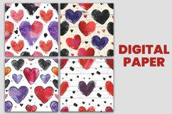 Watercolor Heart Seamless Digital Paper Product Image 2