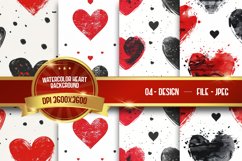 Watercolor Heart Background Digital Paper Product Image 1