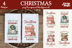 Christmas Kitchen Towel Sublimation, Farmhouse Kitchen Towel Product Image 1