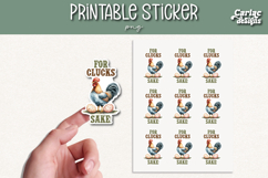 Funny Chicken Printable Sticker Sheet Bundle Product Image 11