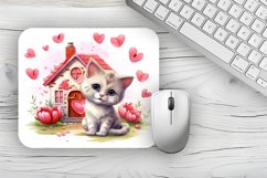 valentine Cat Mousepad Sublimation Design, Animal Mousepad Product Image 1