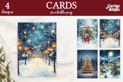 Christmas Cards, Merry Christmas Printable Cards Product Image 1