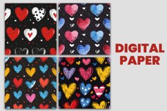 Watercolor Heart Background Digital Paper Product Image 2