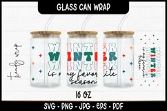 Winter Retro Christmas Glass Wrap Svg,16oz Libbey Wrap Product Image 1