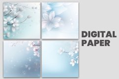 Sea blue floral digital paper Product Image 2