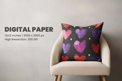 Watercolor Heart Seamless Digital Paper Product Image 2