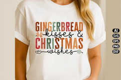 Gingerbread Kisses and Christmas Wishes Svg Design Product Image 2