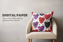 Watercolor Heart Seamless Digital Paper Product Image 2