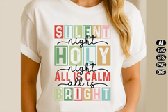 Silent Night Holy Night All Is Calm All Is Bright Svg Design Product Image 2